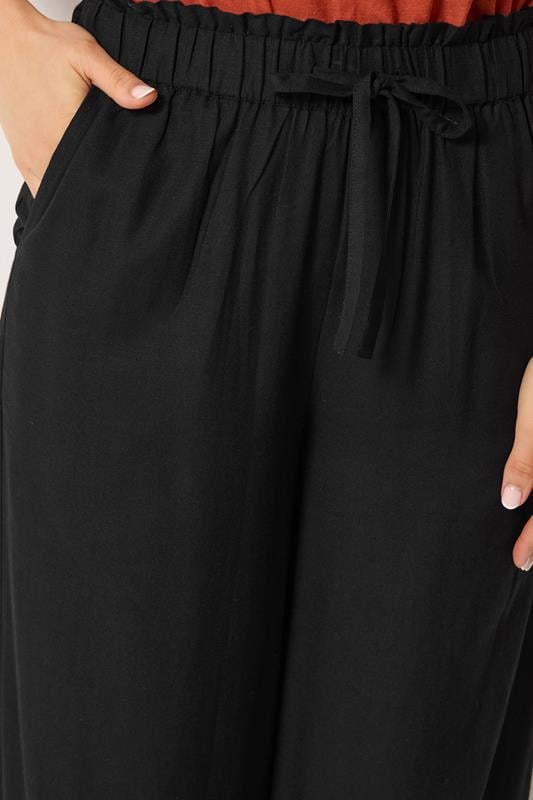 LTS Tall Women's Black Linen Barrel Leg Trousers | Long Tall Sally 4