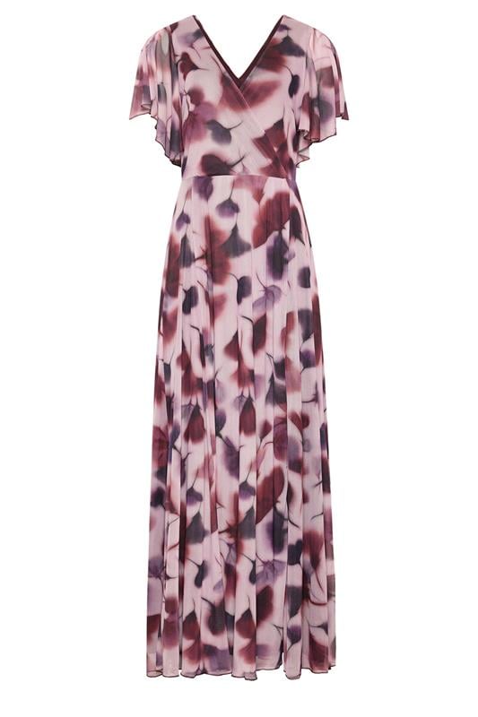 LTS Tall Women's Pink Floral Mesh Wrap Maxi Dress | Long Tall Sally 5