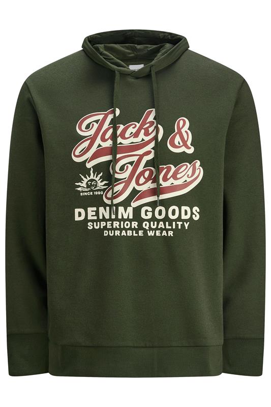 Jack & Jones Big & Tall Duffel Green Superior Hoodie | BadRhino 1