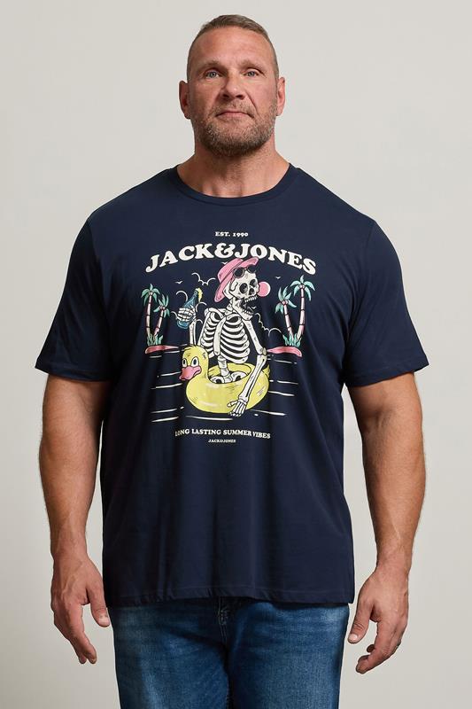 JACK & JONES Big & Tall Sky-Captain Blue Jelijah Short Sleeve T-Shirt