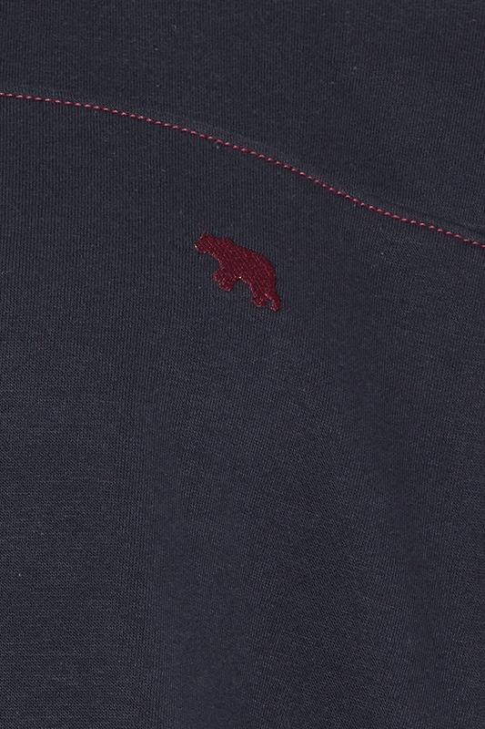 D555 Big & Tall Navy Blue Embroidered Quarter Zip Sweatshirt | BadRhino 3