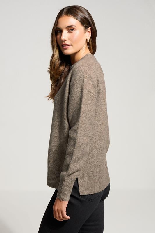 LTS Tall Light Brown Seam Front Jumper | Long Tall Sally 3