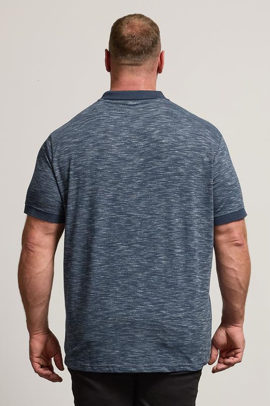 BadRhino Big & Tall Navy Blue Marl Polo Shirt | BadRhino 3