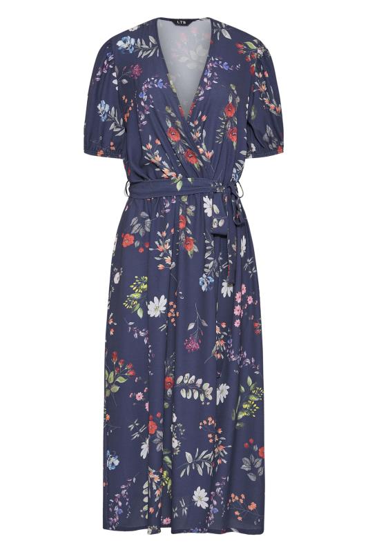 LTS Tall Women's Navy Blue Floral Wrap Dress | Long Tall Sally 6