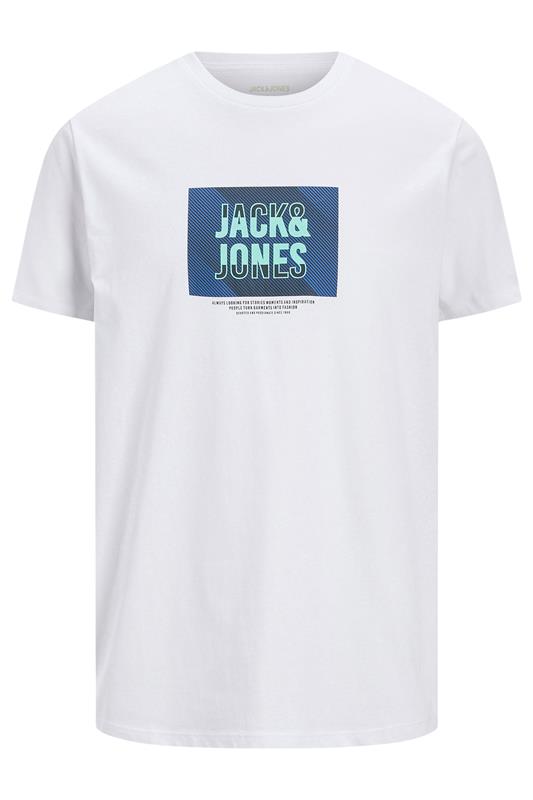 JACK & JONES Big & Tall White Hudson T-Shirt | BadRhino 1