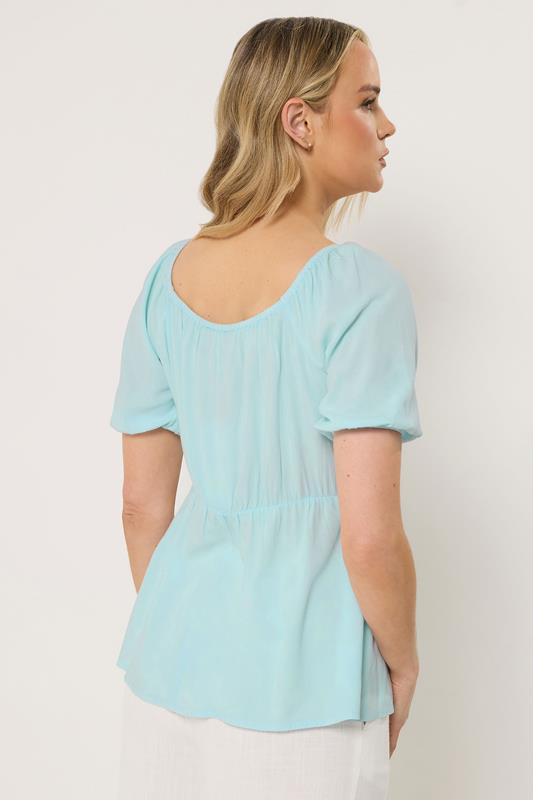 LTS Tall Women's Light Blue Square Neck Cotton Blouse | Long Tall Sally 2