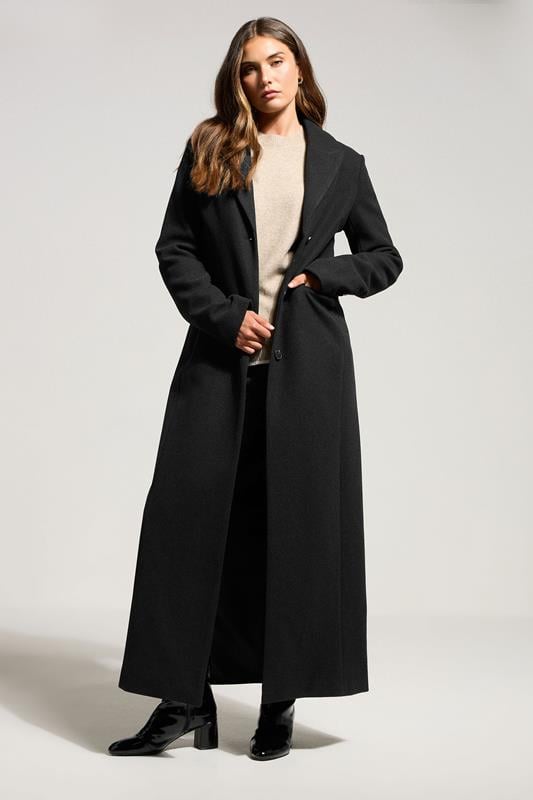 LTS Tall Black Formal Maxi Coat | Long Tall Sally 1