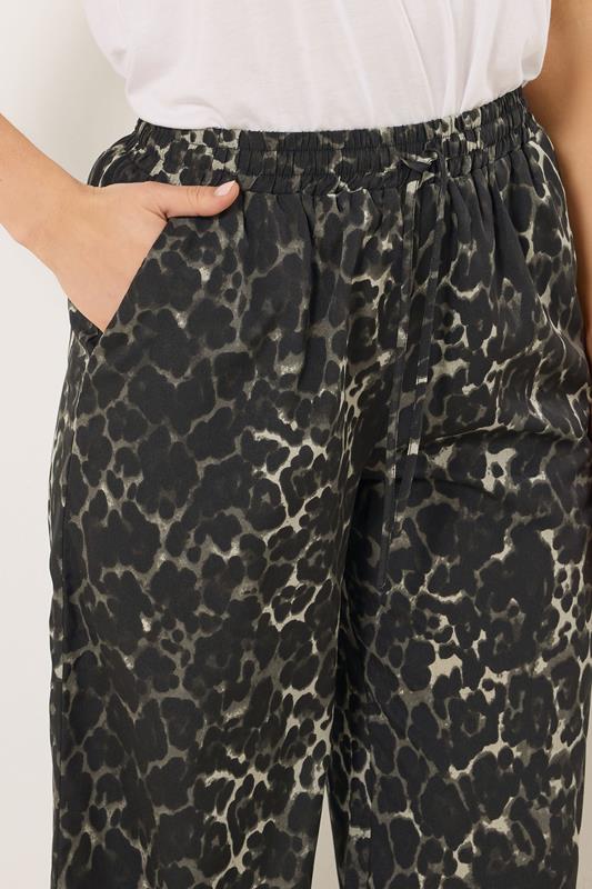 LTS Tall Women's Grey Leopard Print Wide Leg Trousers | Long Tall Sally 4