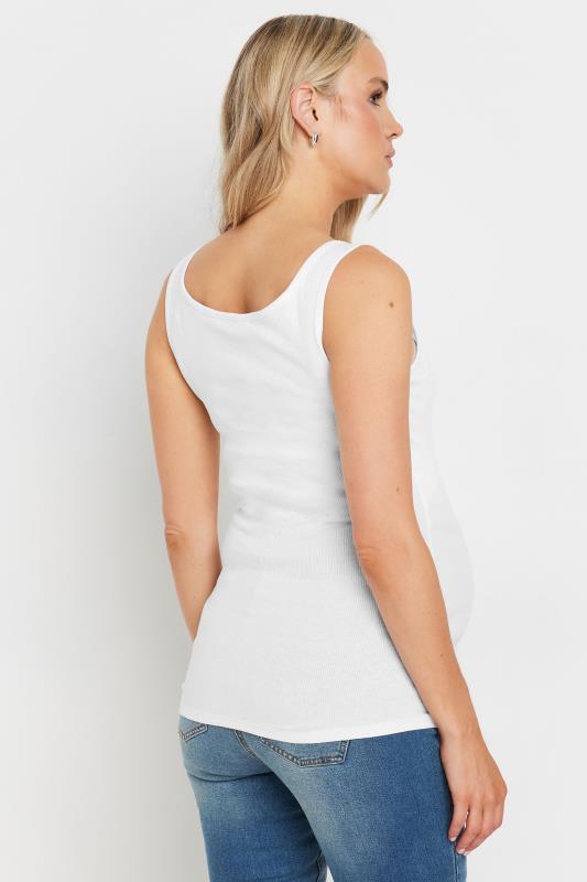 LTS Tall Womens Maternity White Popper Fastening Nursing Vest | Long Tall Sally 3