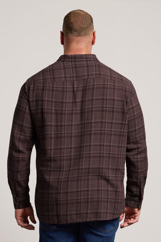 BadRhino Big & Tall Burgundy Red Check Long Sleeve Shirt | BadRhino 2