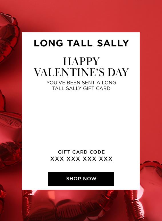 Tall  £10 - £150 Online Gift Card - Valentine's