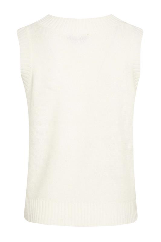 LTS Tall Women's White Cable Knit Sweater Vest Top | Long Tall Sally 7