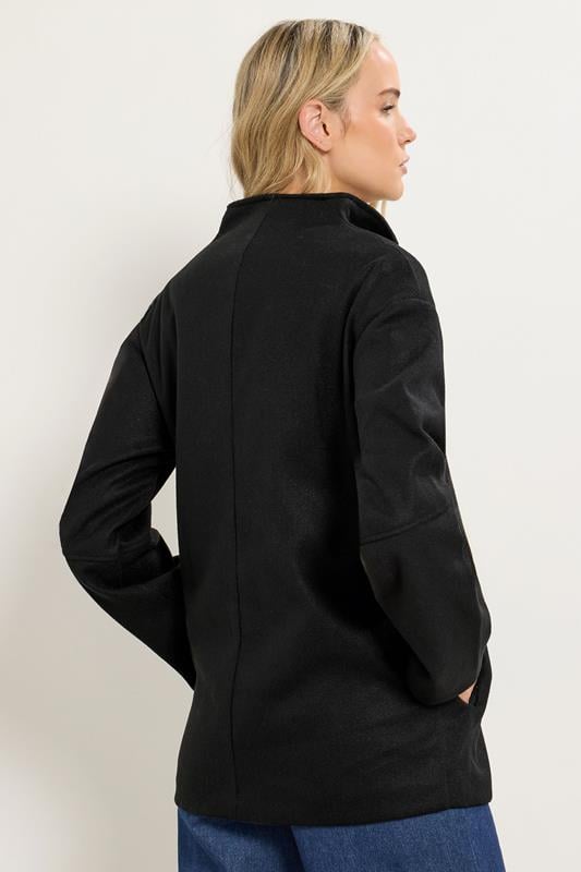 LTS Tall Black Funnel Neck Cosy Jacket | Long Tall Sally 3