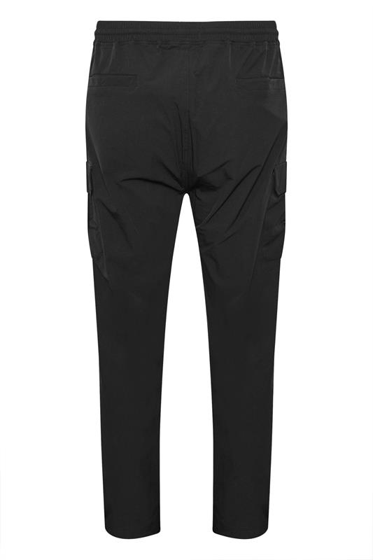 D555 Big & Tall Black Stretch Open Hem Joggers | BadRhino 5