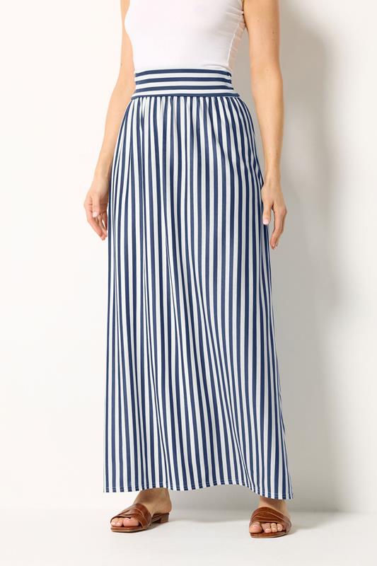 LTS Tall Women's Blue Stripe Maxi Skirt | Long Tall Sally