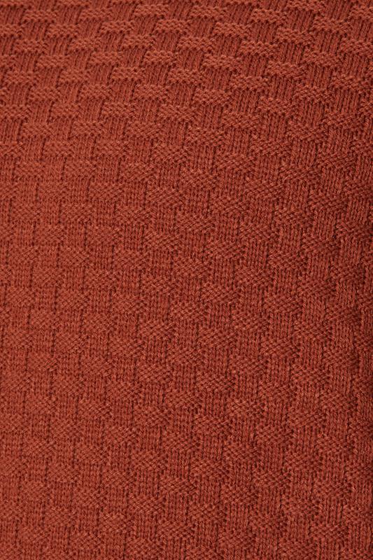 BadRhino Big & Tall Burnt Red Textured Crew Neck Knitted Jumper | BadRhino 7