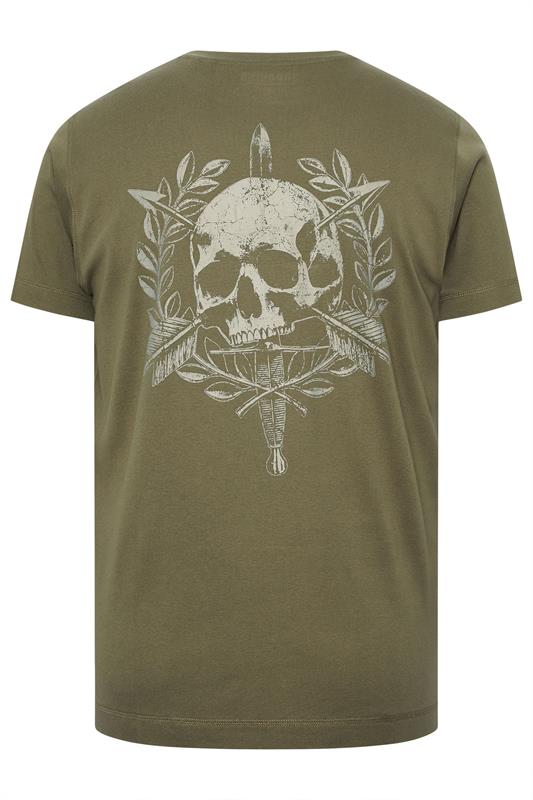 BadRhino Big & Tall Olive Green Skull Emblem Graphic T-Shirt | BadRhino 9