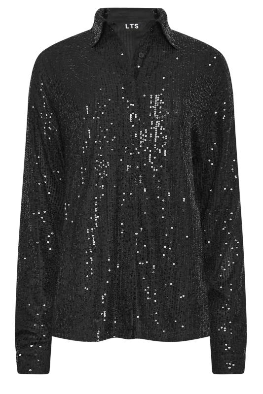 LTS Tall Black Sequin Shirt | Long Tall Sally