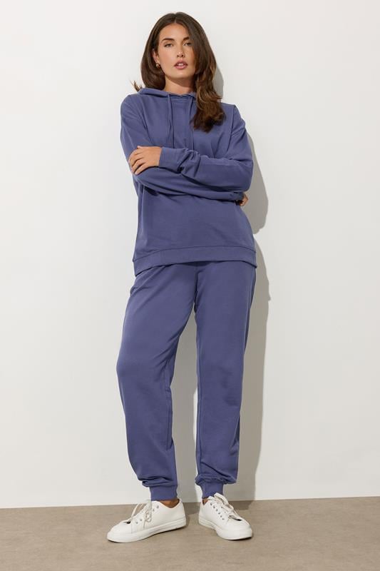 LTS Tall Blue Jersey Drawcord Hoodie | Long Tall Sally 2