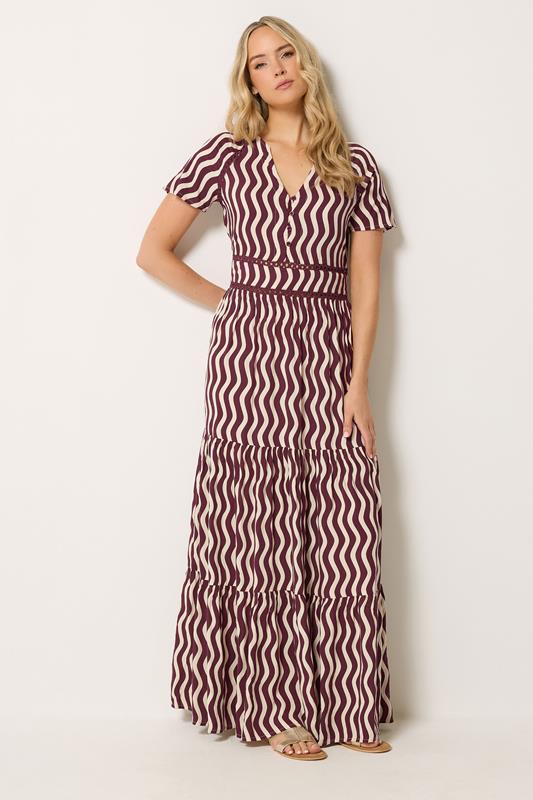  LTS Tall Burgundy Red Swirl Print Maxi Dress