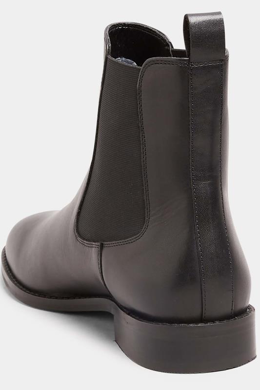 LTS Black Leather Chelsea Boots In Standard Fit | Long Tall Sally 4