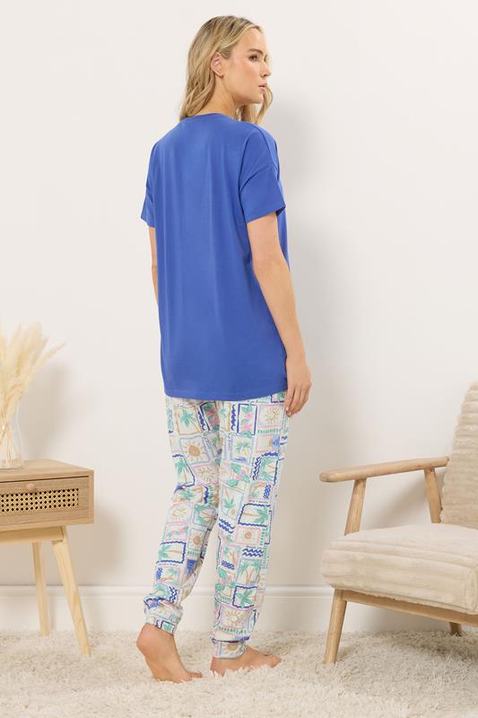 LTS Tall Women's Blue 'Dreaming Of The Sea' Slogan Pyjama Set | Long Tall Sally 3