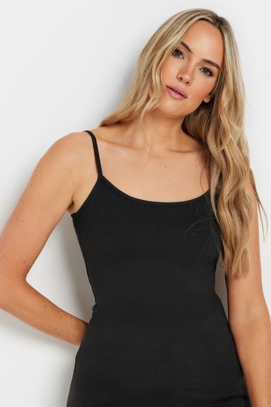 LTS Black Cotton Stretch Cami Top | Long Tall Sally 5