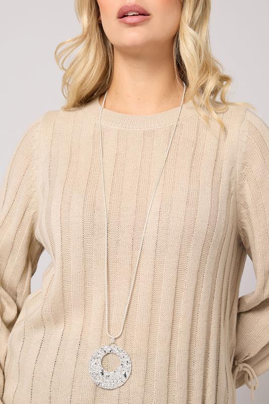 Plus Size  Yours Silver Tone Adjustable Chain Disc Necklace