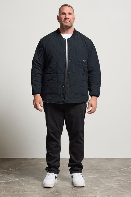 JACK & JONES Big & Tall Black Quilted Liner Jacket | BadRhino 2