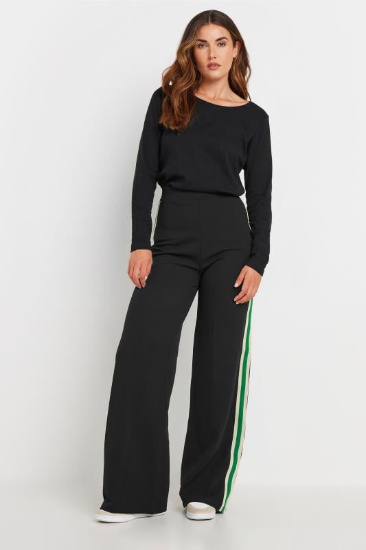 LTS Tall Women's Black & Green Side Stripe Wide Leg Trousers | Long Tall Sally 2