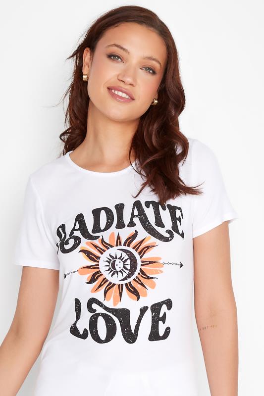 LTS Tall Women's White 'Radiate Love' Slogan T-Shirt | Long Tall Sally 4