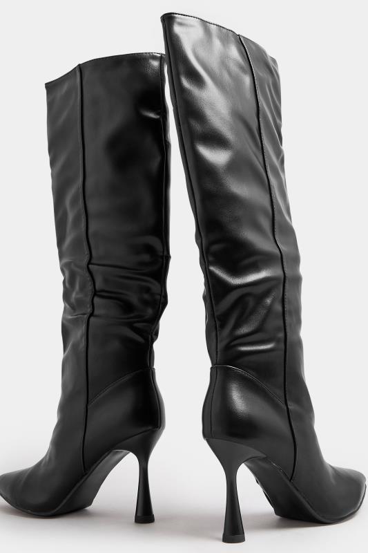PixieGirl Black Knee High Point Boots In Standard Fit | PixieGirl 4
