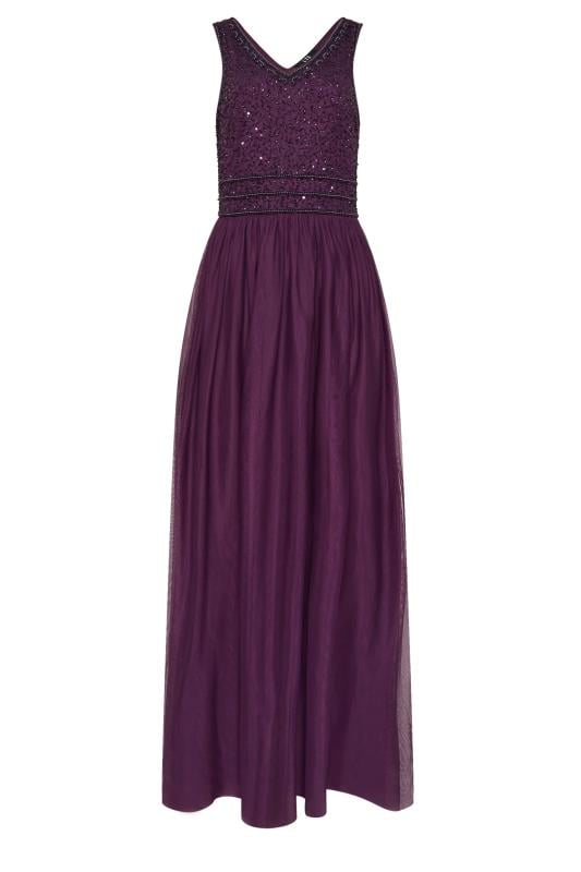 LTS Tall Women's Purple Sequin Hand Embellished Maxi Dress | Long Tall Sally 5