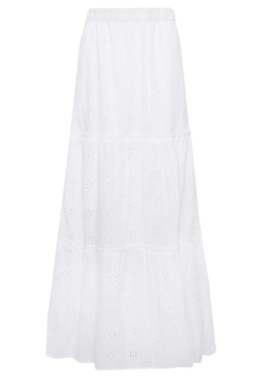LTS Tall Women's White Broderie Anglaise Tiered Maxi Skirt | Long Tall Sally 4