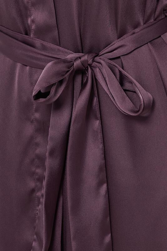 LTS Tall Burgundy Red Maxi Satin Robe | Long Tall Sally 4
