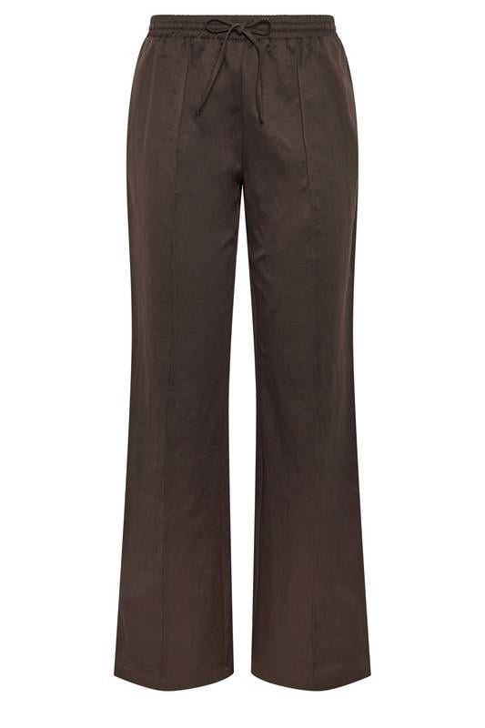 LTS Tall Women's Chocolate Brown Side Stripe Wide Leg Trousers | Long Tall Sally 7