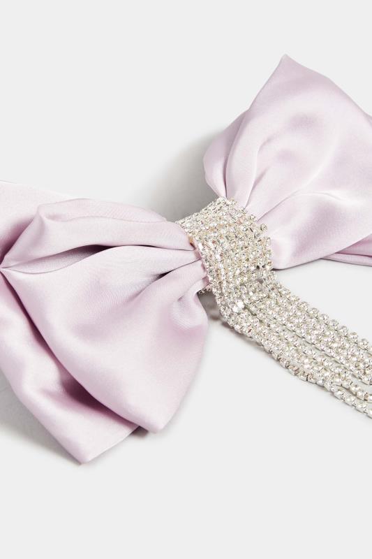 Lilac Purple Diamante Tassel Bow Hair Clip | Yours Clothing 4