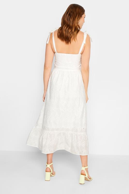 LTS Tall White Floral Broderie Anglaise Midaxi Sundress | Long Tall Sally 3