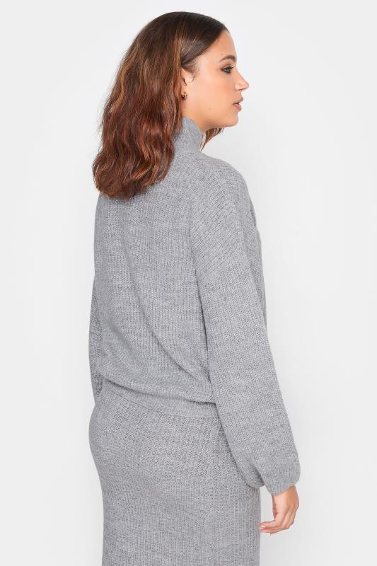 LTS Tall Grey Funnel Neck Knitted Jumper | Long Tall Sally  4