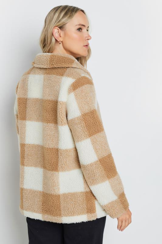 LTS Tall Natural Brown Check Fleece Jacket | Long Tall Sally 4