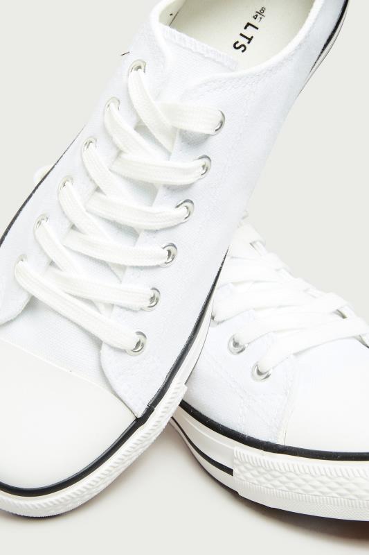 LTS Tall Women's White Canvas Low Trainers | Long Tall Sally  5