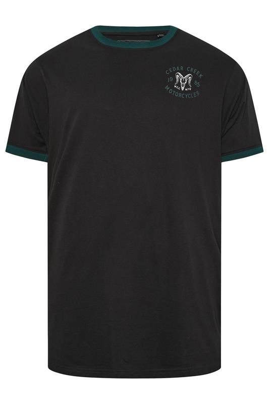 KAM Big & Tall Black 'Cedar Creek' Reverse T-Shirt | BadRhino 4