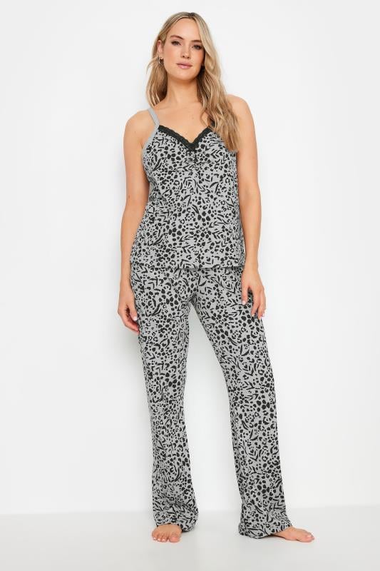 LTS Tall Grey Animal Print Wide Leg Pyjama Set | Long Tall Sally 2