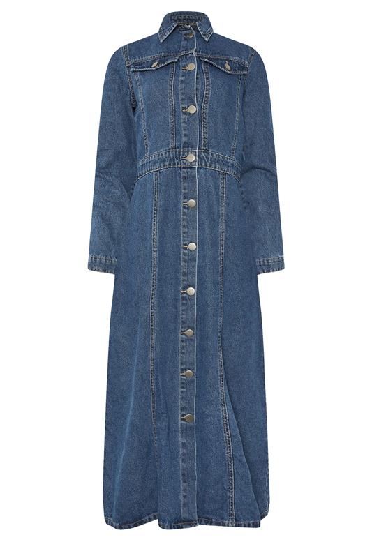 LTS Tall Blue Denim Button Through  Midi Dress | Long Tall Sally 5