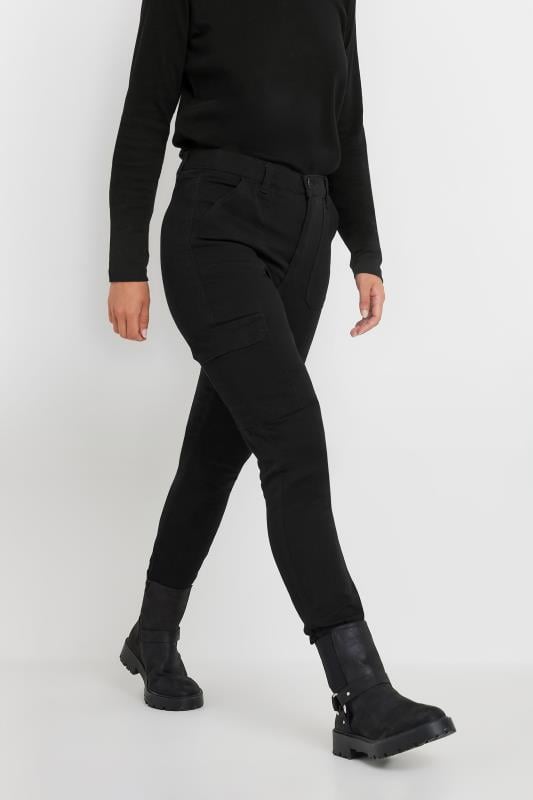 LTS Tall Black Cargo Skinny Jeans | Long Tall Sally  3