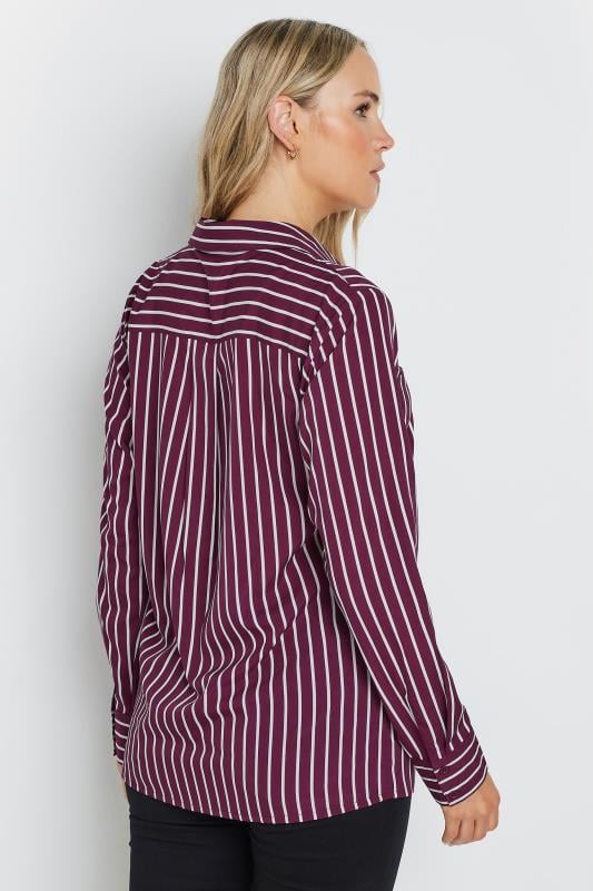 LTS Tall Burgundy Red Striped Long Sleeve Shirt | Long Tall Sally 4