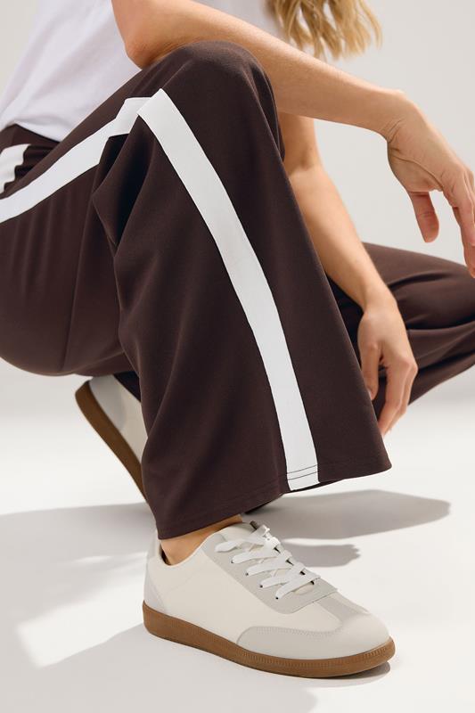 LTS Tall Brown Stripe Wide Leg Trousers | Long Tall Sally 4