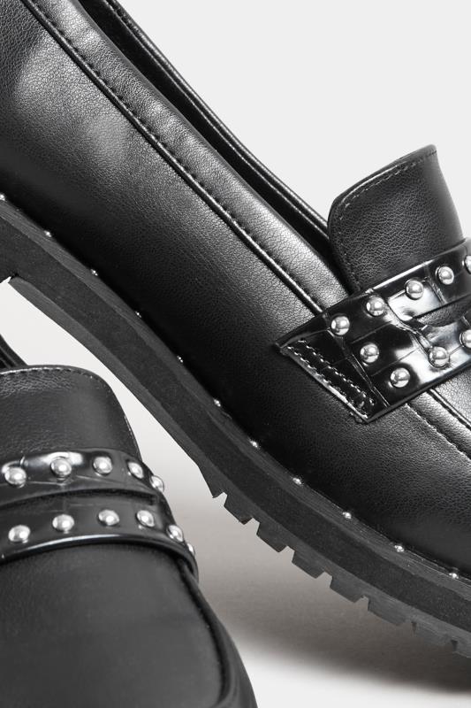 LTS Black Stud Loafers In Standard Fit | Long Tall Sally 5