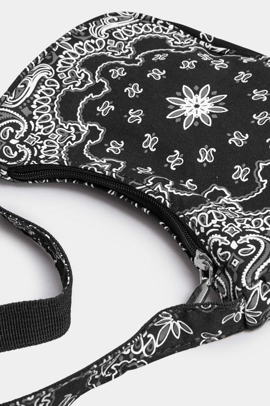Black Paisley Print Shoulder Bag | Yours Clothing 4