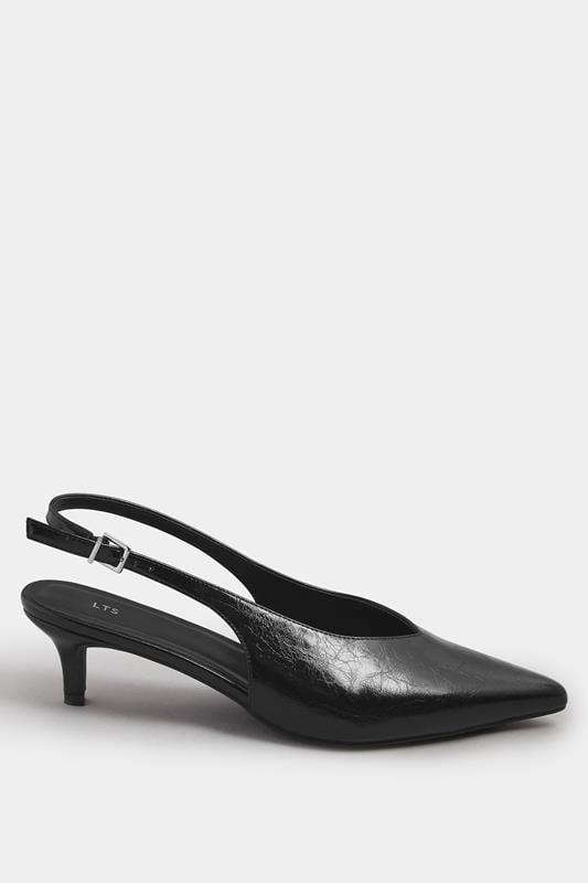 LTS Black Pointed Slingback Kitten Heel | Long Tall Sally 3